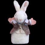 Alice´s StoffHandPupperl Weisser Hase aus dem Wunderland